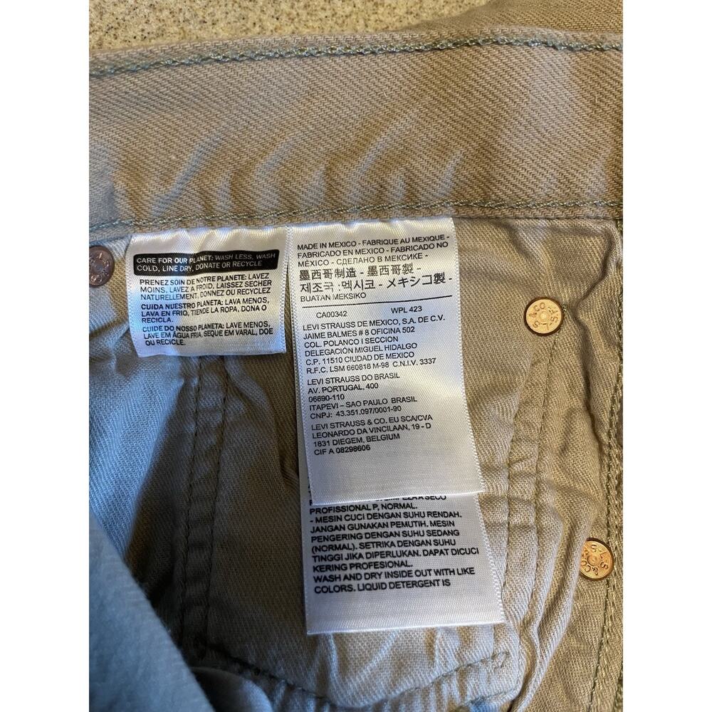 Levi's 501 Men's Jeans 36x32 Beige Khaki Button Fly Straight Denim Pants - Picture 4 of 6